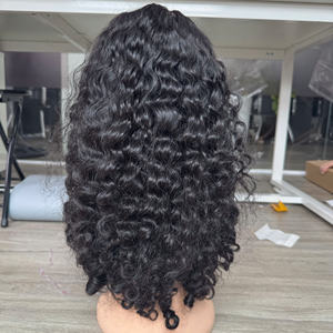 Peluca barata 100% cabello humano vietnamita Color Natural onda profunda peluca asequible 180% densidad transparente frente de encaje puede personalizar - Product Image 1