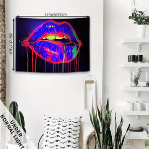 1pc QD_VIVIOS Grande Tapisserie Murale Fluorescente Activée par la Lumière UV/Noire pour Décorations de Fête - Product Image 6