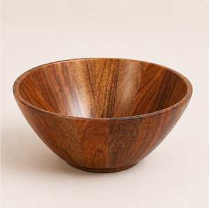 Grand saladier en bois d'acacia naturel, écologique, pour fruits, collations et préparations culinaires, ustensile de cuisine artisanal - Product Image 5
