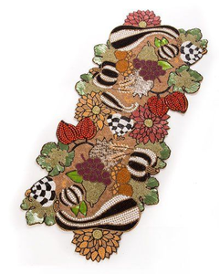 Chemin de table brodé de perles pour tables de salle à manger, chemin de table perlé artisanal et artistique avec broderie - Product Image 4