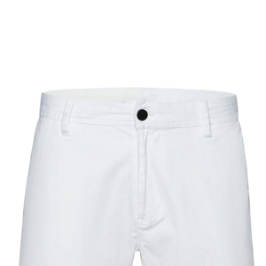 Shorts Bermuda Homme Blanc 100% Coton Couleur Unie Décontracté Style Urbain Taille Mi-Haute Fermeture à Cordon Toile Respirante Entraînement - Product Image 2