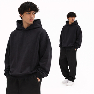 Wholesale Oversized Men's Solid <b>Winter</b> <b>Hoodies</b> Custom Logo OEM Service Heavyweight Blank Pullover Fleece Breathable Streetwear - Product Image 6
