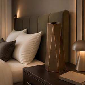Elegante Florero de Aluminio con Cuello Largo, Silueta Curva, Acabado Metálico Liso y Duradero |   Centro de Mesa Moderno para Decoración del Hogar - Product Image 4