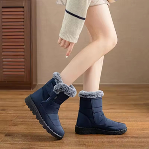 2026 Unisex Mid-Calf Cotton-Padded Snow Boots <b>Plus</b> <b>Size</b> Winter Fleece-Lined Thick Waterproof Thermal Lightweight Flexible Boots - Product Image 1