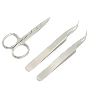 Juego de 3 Pinzas y Tijeras para Pestañas, Kit de Belleza para el Cuidado de los Ojos, Curvas y de Precisión, Herramientas de Acero Inoxidable para el Cuidado de las Pestañas, Profesional - Product Image 1