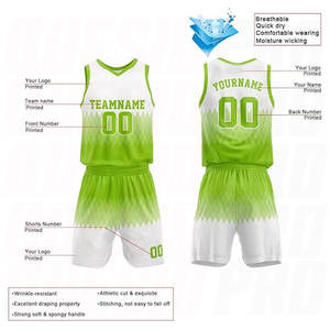 Ensemble de maillot et short de basket-ball réversible vert et blanc personnalisé pour jeunes et adultes, uniforme avec logo personnalisé pour hommes et femmes - Product Image 2