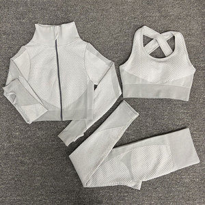 Conjuntos de yoga de 3 piezas para verano, conjuntos de yoga de dos piezas para mujer talla grande, ropa deportiva, conjunto de yoga de 3 piezas para mujer - Product Image 4