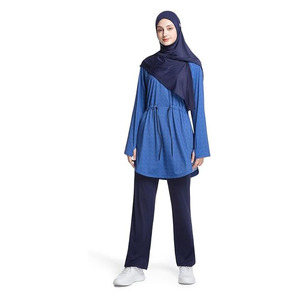 Women's Islamic <b>Modest</b> Regular Active Dress Sportswear <b>Set</b> Breathable Lightweight Quick Dry Polyester/Cotton for Gym Fitness - Product Image 4