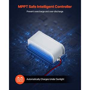 Cargador de batería solar resistente al agua, 20W, 12V, IP65, soporte de montaje ajustable, cargador de panel solar mono, controlador MPPT incorporado - Product Image 3