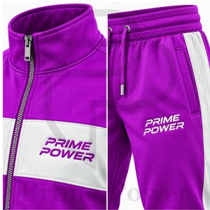 Prime Power <b>Men's</b> <b>Purple</b> Tracksuit Set Full Zip Stand Collar Jacket Tapered Jogger Pants Breathable Bulk Order Supplier 2026 - Product Image 5
