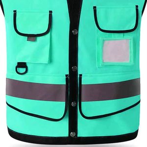 Chaleco de Seguridad Reflectante de Alta Visibilidad para Guardias, Ropa de Trabajo Transpirable con Bolsillo de Parche para Trabajo Nocturno y Actividades al Aire Libre - Product Image 4