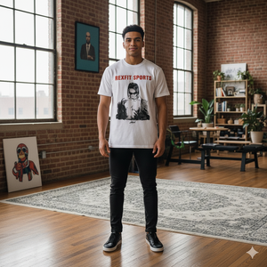 เสื้อยืดแขนสั้นผู้ชาย พิมพ์ลายสกรีน โอเวอร์ไซส์ ผ้าฝ้ายหนา สตรีทแวร์ พิมพ์ลายสกรีนตามสั่ง ทรงไหล่ตก - Product Image 1