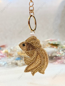 Al por mayor: Colgante de algodón hecho a mano con diseño de pez dorado, de lujo, con temática marina, para bolso y llavero, ecológico, ligero y de moda - Product Image 2