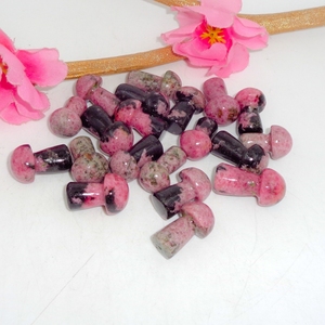 Chakralume naturel en rhodonite sculpté en forme de champignon, cristal rose de guérison pour la méditation Reiki, décoration Feng Shui, vente en gros Rajasthan - Product Image 2