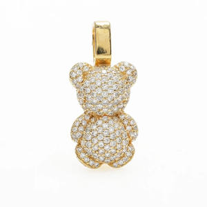Pendentif Ours en Peluche Moissanite Diamant Givré en Argent Sterling 925 Plaqué Rhodium pour Cadeaux d'Anniversaire Bijoux Hip Hop - Product Image 3