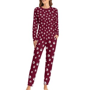 Ensemble de pyjama 100 % coton pour femme, vêtements de nuit longs personnalisés, sous-vêtements d'hiver en gros, logo personnalisé, motif sexy de haute qualité - Product Image 5