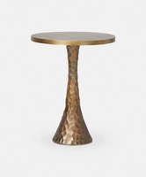 Ensemble de table console sur piétement en laiton antique avec plateau en marbre, meubles traditionnels pour salon, tables d'appoint décoratives faites à la main