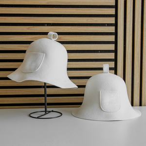 Chapeau de sauna en laine mérinos de luxe, doux, réutilisable, avec logo personnalisé, pour le refroidissement et les soins capillaires, unisexe adulte, directement de l'usine - Product Image 4