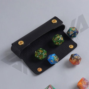Custom Logo Simple Leather DND <b>Dice</b> <b>Set</b> Storage Box 5 <b>Dice</b> Organizer for 16mm 19mm <b>Dice</b> - Product Image 6