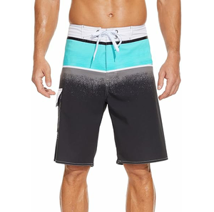 Short de bain d'été à taille élastique, sublimation, en soie glacée fine, séchage rapide, avec poche zippée personnalisée, pour la plage et le streetwear - Product Image 5