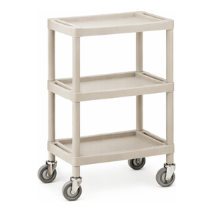 Chariot d'assemblage résistant aux produits chimiques ABS avec étagères, chariot en plastique à quatre roues pour laboratoires et industrie - Product Image 3