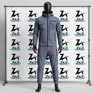Conjunto Deportivo de Hombre con Capucha, Estilo Hip Hop, Color Sólido, Resistente al Viento, Transpirable, de Secado Rápido, 100% Algodón, para Invierno - Product Image 1