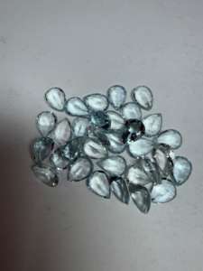 Piedra Preciosa de Aguamarina Natural AAA+++ Corte Esmeralda en Forma de Pera 8x6MM Facetada |   Piedra de Aguamarina Azul Suelta para Joyería y Venta al por Mayor - Product Image 5