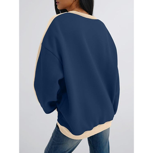 Sweat-shirts légers surdimensionnés personnalisés pour femmes en taille plus pour l'hiver, confortables, décontractés, à manches longues, avec imprimé - Product Image 2