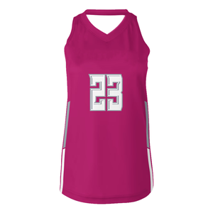 Conjunto <span class=keywords><strong>de</strong></span> Camiseta <span class=keywords><strong>de</strong></span> Baloncesto Rosa, Cuello en V, Sin Mangas, Absorbe la Humedad, Pantalones Cortos con Cintura Elástica, Números <span class=keywords><strong>de</strong></span> Equipo, Impresión Sublimada, Unisex para Adultos - Product Image 2