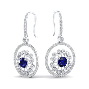 ต่างหูพลอยไพลินสีน้ำเงินทรงกลมขนาด 2.57 มม. REYES ขายดี ประดับเพชรทองคำแท้ 14K ของขวัญสำหรับงานหมั้น เครื่องประดับชั้นดี - Product Image 5