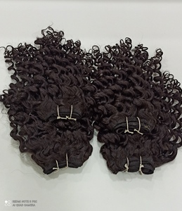 HAIR FASHION INDIA Extensions de cheveux humains vierges Remy indiens bouclés crépus, pré-bouclées, à double trame machine, 100GM - Product Image 1