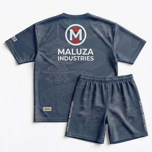 Ensemble d'uniformes de football personnalisés pour hommes, maillot et short de football, imprimé par transfert thermique, 100% polyester UPF 50, kit d'entraînement OEM pour équipe - Product Image 3