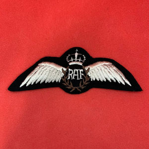 Handmade Bullion Patch Embroidery on Black Felt Embroidered Crest American Hand Made Blazer Badge Fashion Twill Fabric Badges - Product Image 1