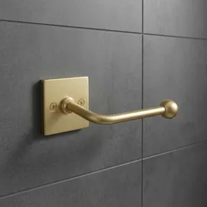 Support de toilette en laiton décoratif, support de salle de bain en laiton et porte-papier toilette, accessoire de salle de bain de style vintage pour toilettes et lavabo - Product Image 3