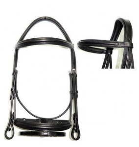 Bridon de luxe pour chevaux en cuir de qualité supérieure, design anatomique, grossiste et fabricant indien de produits équestres haut de gamme - Product Image 2
