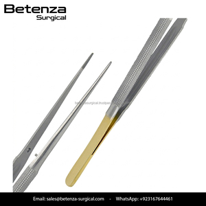 คีมผูกไหมไมโคร TC ด้ามจับสีทอง คีมผ่าตัดขนาดเล็กทำจากสแตนเลสสำหรับเครื่องมือผ่าตัดจุลศัลยกรรมตา - Product Image 2