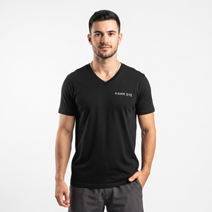 Camiseta de Cuello en V para Hombre, de Algodón Grueso y Transpirable, Corte Regular, Lisa, Ropa con Estampado Personalizado para Uso Diario - Product Image 1