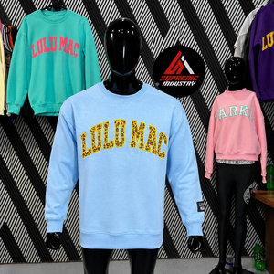 เสื้อสเวตเชิ้ตคอกลมทรงโอเวอร์ไซส์ Lulu Mac Custom Heavyweight พร้อมงานพิมพ์ลายพรีเมียม ปักอักษรแบบ Applique สไตล์สตรีทแวร์ ผ้าฝ้าย 100% - Product Image 5