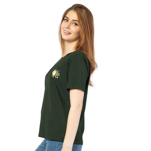 Camiseta Personalizada con Cuello Redondo para Mujer, Fabricante OEM ODM, Proveedor, Fábrica, Venta al por Mayor, Etiqueta Privada, Logotipo Personalizado, Informal - Product Image 3