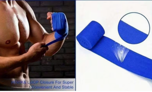 Attelles de poignet en néoprène bleues avec fermeture magnétique/à enfiler pour la musculation, unisexe, réglables, protection de la paume - Product Image 2