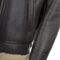 Vente en gros 2021 Nouvelle veste en cuir d'agneau véritable mouton doublée de fourrure pour homme, style aviateur B3, bombardier, marron, vente chaude d'hiver