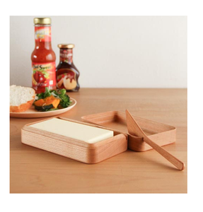 Boîte à beurre en bois pour table, ustensile de cuisine, au prix le plus bas, plat à beurre en bois rectangulaire, couleur unie, design minimaliste - Product Image 1