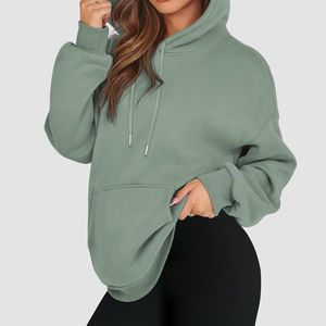 Wholesale Oversized Sweatshirt Cotton Sweatshirt Custom Logo Women Hoodie <b>Low</b> MOQ Apparel - Product Image 3