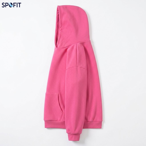 Sudadera con Capucha Unisex Extra Grande, Color Rosa Sólido, Sudadera Personalizada Informal de Otoño, 100% Algodón Transpirable con Logotipo Impreso - Product Image 2