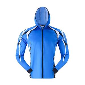 High Quality MMA Casual Color Block Mens Hooded <b>Sunscreen</b> Rash Guard Long Sleeve Lightweight Zip Polo - Product Image 1
