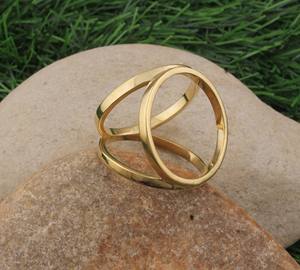 Anillo de Boda Solitario Chapado en Oro, Minimalista, Hecho a Mano, Clásico, Bohemio, con Turquesa en Engaste de Plata de Ley 925, Certificado - Product Image 5