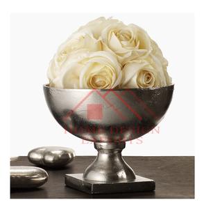 Cuenco de flores de Pedestal niquelado de aluminio para centro de mesa de boda Frutero más vendido para decoración del hogar/Último diseño crudo - Product Image 1