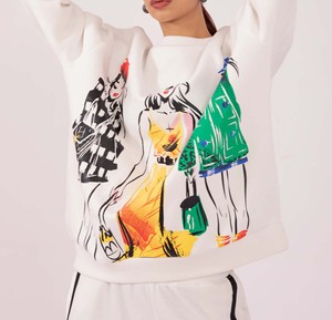 เสื้อสเวตเชิ้ตคอกลมผู้หญิงสุดฮิต EFFO ENTERPRISES ผ้าโพลีเอสเตอร์/คอตตอน แขนยาว ใส่ได้ทุกฤดู แฟชั่นลำลอง วัยรุ่น นักเรียน - Product Image 3