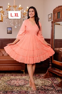 Premium Pure Mul Cotton Embroidered <b>Tiered</b> Dress With Full Cotton Lining Summer Casual Ethnic Wear Collection - Product Image 6