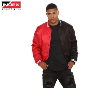 Varsity <b>Jacket</b> <b>Leather</b> Sleeve Bomber Coat <b>Retro</b> College Style Street Fashion OEM Wholesale - Product Image 4
